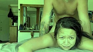 our rough wmaf creampie with her gagging on my cock