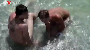 Tanned Couple's Secret Quickie Fuck Amid Ocean Waves