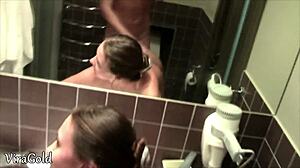 who fills wet pussy with creampie in toilet quickie?!