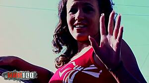 Horny Brunette Slut Takes Monster BBC Facial