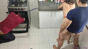 stepmom seduces me kitchen fuck while dad fixes it