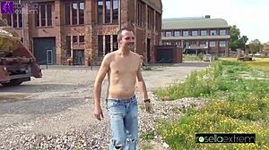 GAGGING PUBLIC THREESOME WITH PISS FIST AND SQUIRT!