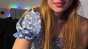 wet blonde teen masturbates pussy bent over doggystyle fingering to orgasm on webcam