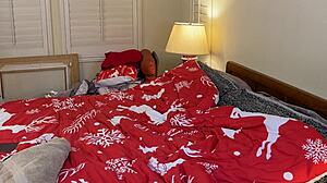 granny claus celebrates christmas in july with bent over doggystyle and missionary orgasms up close