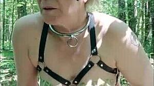 french slave pipes uro dogging in forest