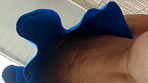 Milf Maid Cleans Sidewalk in See-Through Outfit Flashing Big Clit Publicly