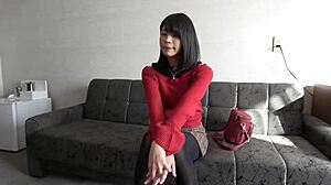 blindfolded japanese college girl senses explode in hard miniskirt play interview