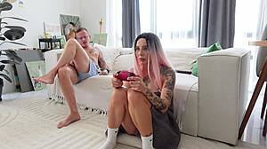 Step-daddy seduction backfires hard while step-mommy's away at work