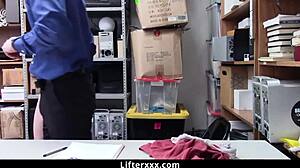 Intensive strip search on cute shoplifter turns into ripped clothes doggystyle punishment in garage - lifterxxx