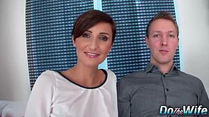 gabrielle gucci gulps bbc cum right in front of cuck hubby