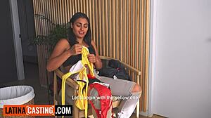 Latina Model Teases Ride In Lingerie Casting POV