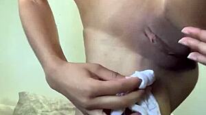 barely legal petite teen shows puffy pussy vibrator play with panties!