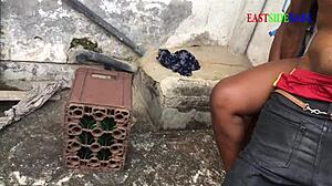 EBONY CHUBBY GF RIDES MONSTER BBC IN WILD THREESOME