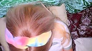 Nerdy mexican college student sucks prof's cock like candy then offers her tight pussy after school