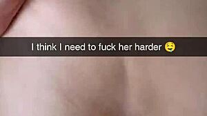 real cheating neighbor richelle rose bends over for skinny blonde's huge cock creampie on snapchat