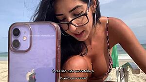 renatinha mello's wild beach chat exibicionismo with monster bbc blowjob!