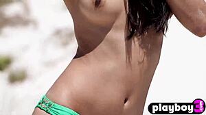 PETITE ASIAN BABE POSES HOT BEFORE BRUNETTE RIPS CLOTHES EXPOSING SEXY BODY