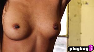 petite small tits milf strips hot during workout posing session