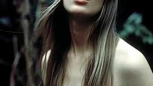 damn this wet ai beauty's perfect natural tits shine in forest rain