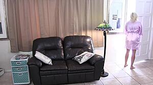 Horny Housewife Rips Clothes for Doggystyle Creampie in Stockings