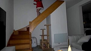 Luna doll unwraps sexy Christmas surprise in gloves and lipstick for madbros