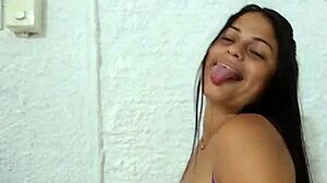 latina teen in heels and lingerie shakes big ass for fat cock