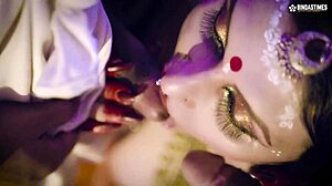 big boobs milf enjoys threesome with two servants kamasutra style