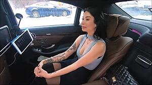 russian milf horny wife plays dirty public game in fake taxi pickup