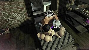two roblox sluts beg for daddy's cock in wild play
