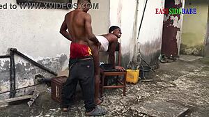 EBONY CHUBBY GF RIDES MONSTER BBC IN WILD THREESOME