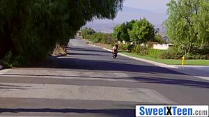 fat ass tattooed teen rides boyfriend's monster cock wildly while parents away!