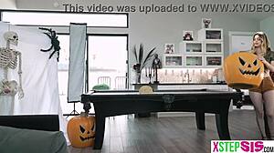 hey, halloween stepsis mia kay and bff crave your cock now!