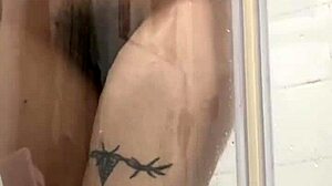 Petite Arab Fingers Wet Pussy in Steamy Shower!