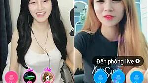 Two cute Korean girls tease sexy in webcam livestream