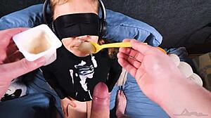 cum and yogurt coat turtleneck face taste game