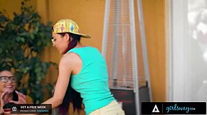 Aidra Fox's Sorority Lick Fest with Jillian Janson Spanking Tits