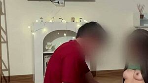 morning coffee sensual sex petite asian shaved pussy after christmas 😍