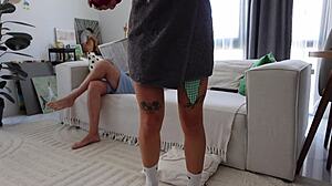 Step-daddy seduction backfires hard while step-mommy's away at work