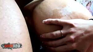 Horny Brunette Slut Takes Monster BBC Facial