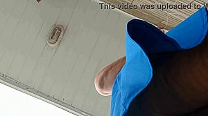 Milf Maid Cleans Sidewalk in See-Through Outfit Flashing Big Clit Publicly