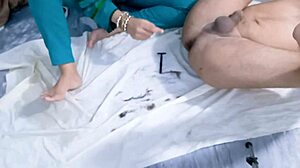 desi babysitter's shaved ass takes huge cock closeup