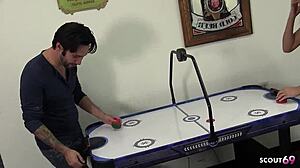 yo step-sis with braces puffy tits tricked by bro massage fuck