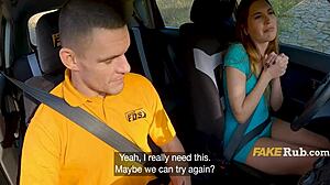 italian slut convinces dmv guy for backseat blowjob public car fuck