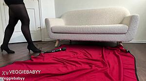 Masturbating in Black Pantyhose Office Outfit Full VeggieBabyy Video