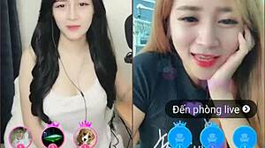 Two cute Korean girls tease sexy in webcam livestream