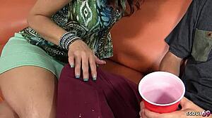 sexy cougar stepmom seduces classmate for sneaky party fuck next door!