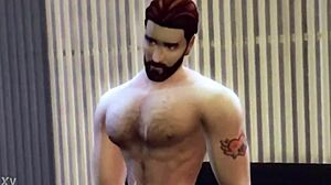 Sims 4 muscular hunks threesome cum explosion