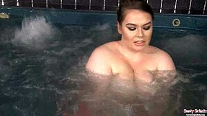 uhh big tits british bbw gina g splashin in hot tub