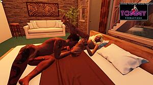 Naughty hotel room pussy play
