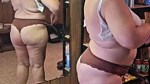 granny milf cougar rips clothes strips big ass tits tease 😈🍑💋